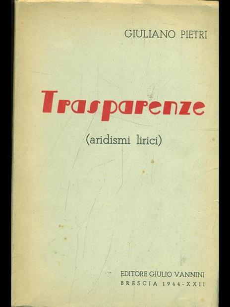 Trasparenze - copertina