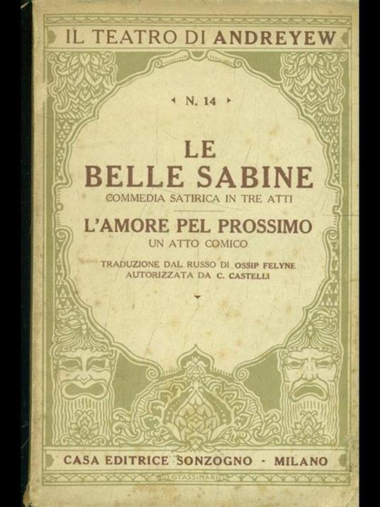 Le belle sabine. L'amore pel prossimo - Leonid Andreev - copertina