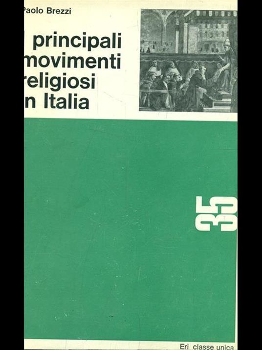 I principali movimenti religiosi in Italia - Paolo Brezzi - copertina