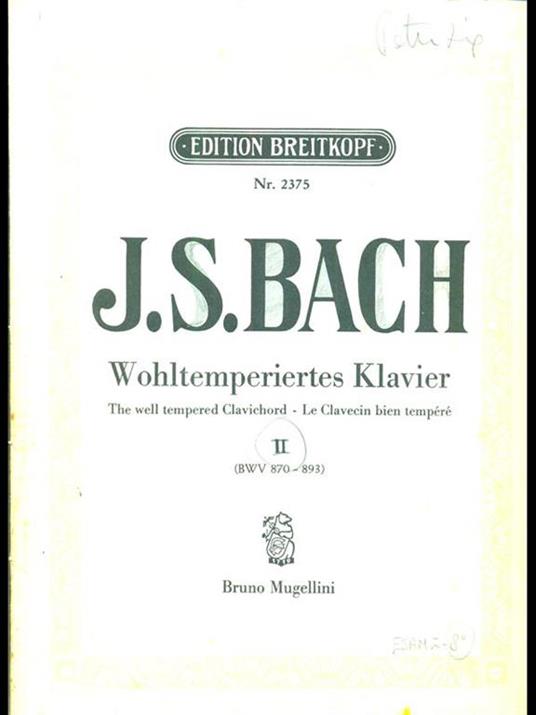 Wohltemperiertes Klavier II - S. J. Weiner - copertina