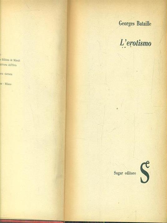 L' erotismo - Georges Bataille - copertina