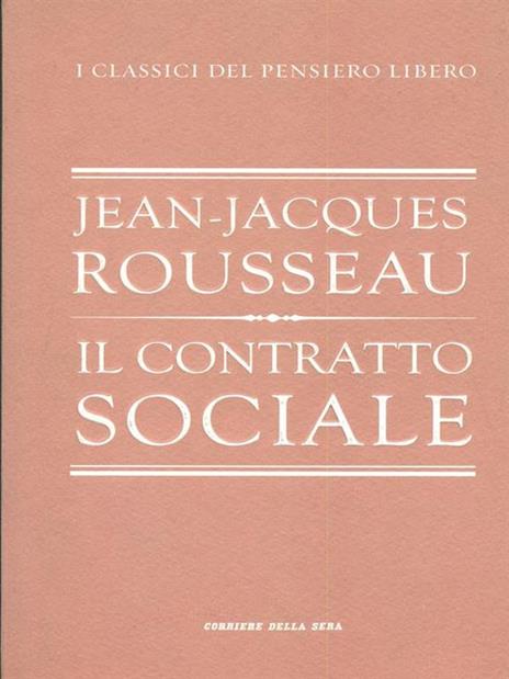 Il contratto sociale - Jean-Jacques Rousseau - copertina