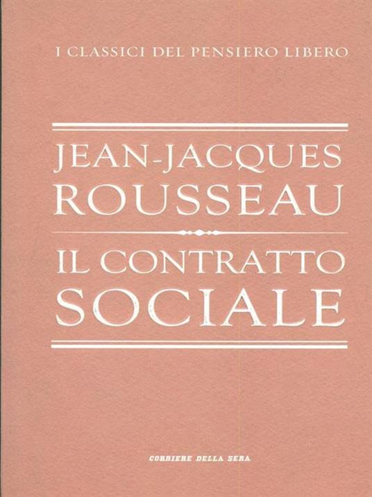 Il contratto sociale - Jean-Jacques Rousseau - copertina