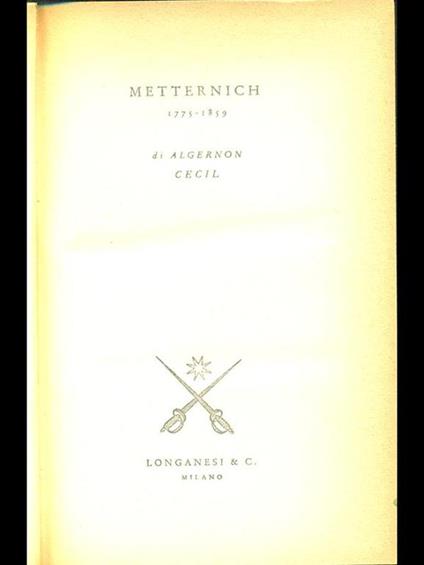 Metternich - Algernon Cecil - copertina