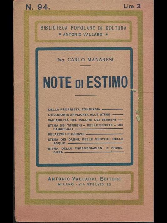 Note di estimo - Carlo Manaresi - 3