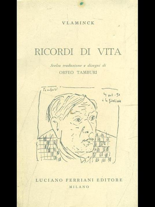 Ricordi di vita - Maurice Vlaminck - copertina