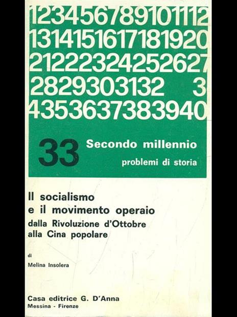 Il socialismo e il movimento operaio - Melina Insolera - copertina