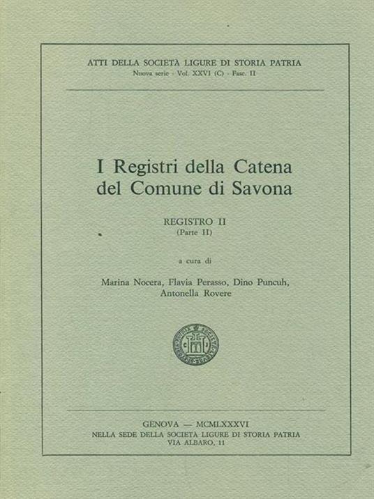 I Registri della Catena del Comune di Savona registro II parte 2 - 11