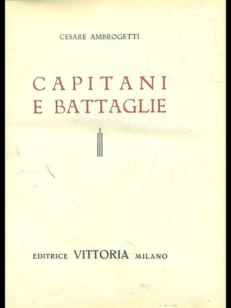 Capitani e battaglie - Cesare Ambrogetti - copertina