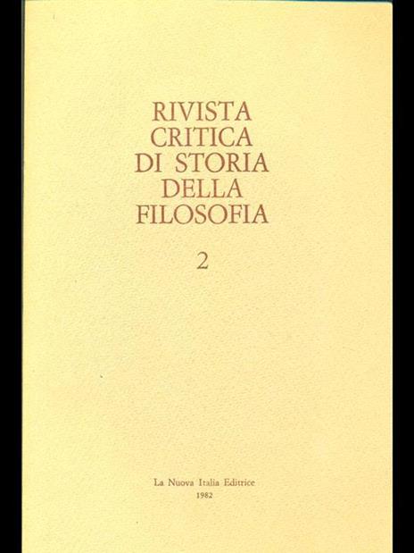 Rivista critica di storia della filosofia- 29983 - copertina