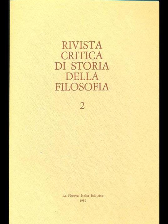 Rivista critica di storia della filosofia- 29983 - copertina