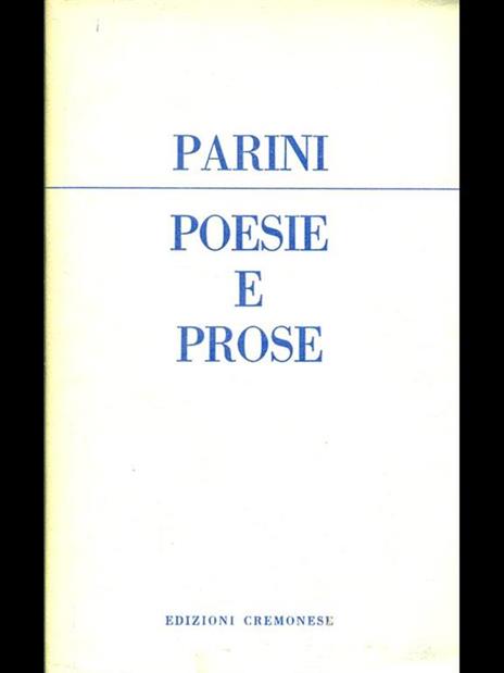 Poesie e prose - Giuseppe Parini - copertina