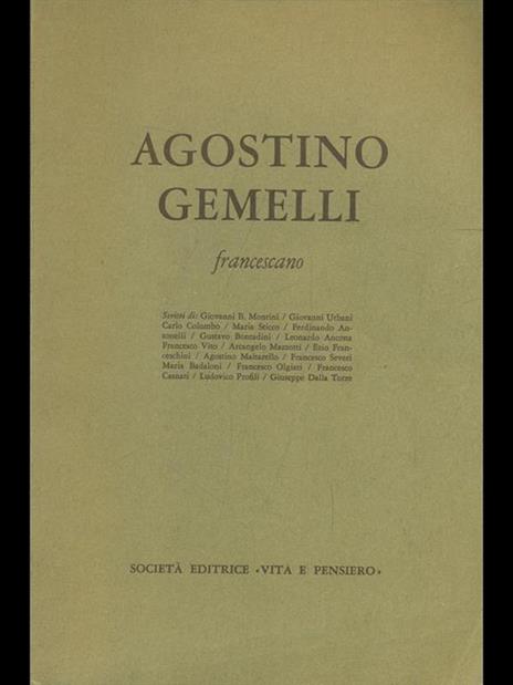 Agostino Gemelli francescano - copertina