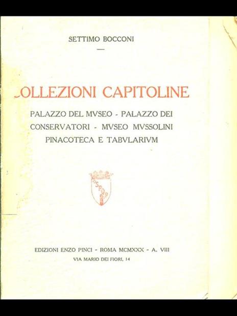 Collezioni capitoline - Settimo Bocconi - copertina
