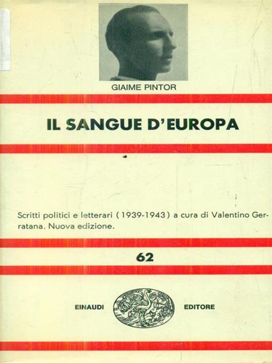 Il sangue d'Europa 1939-1943 - Giaime Pintor - copertina
