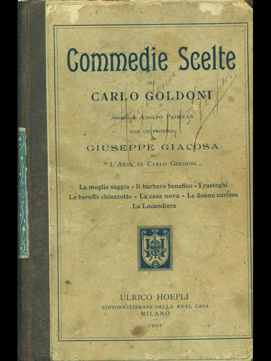 Commedie scelte - Carlo Goldoni - copertina