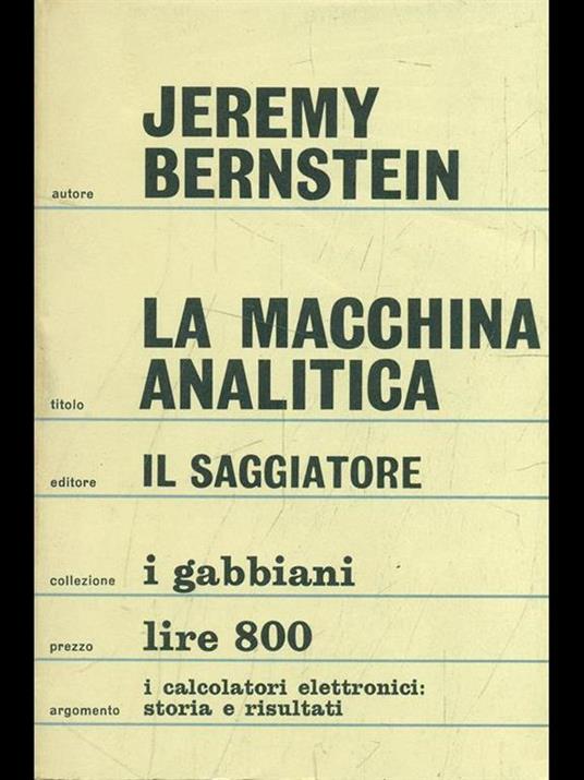 La macchina analitica - Jeremy Bernstein - 7