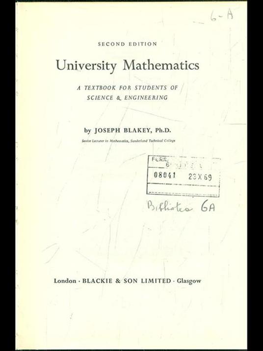 University Mathematics - 3