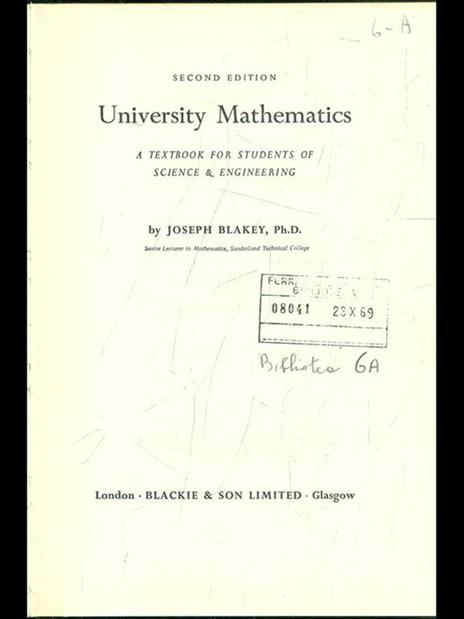 University Mathematics - 6