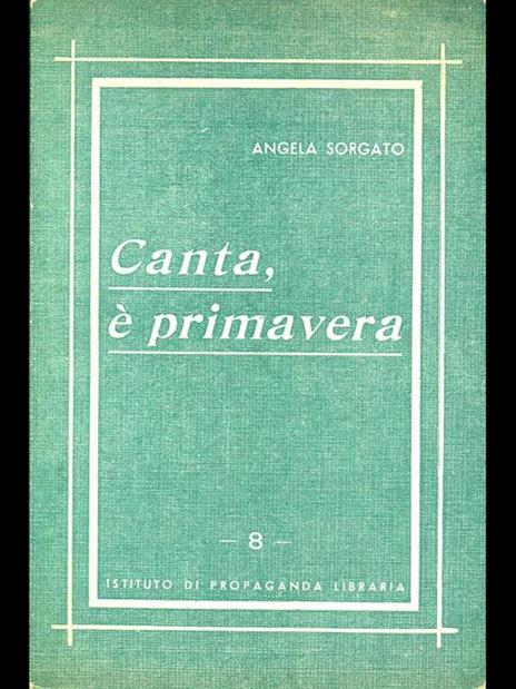 Canta é primavera - Angela Sorgato - copertina