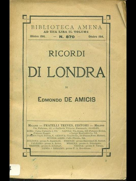 Ricordi di Londra - Edmondo De Amicis - 2