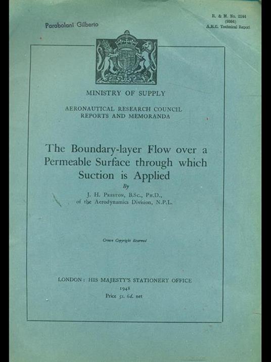 The Boundary-layer Flow over a Permeable Surface through which Suction is applied - copertina