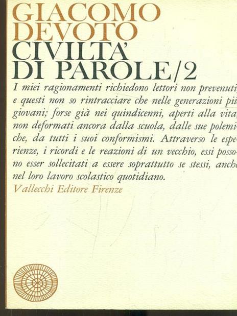 Civiltà di parole Vol. 2 - Giacomo Devoto - 6