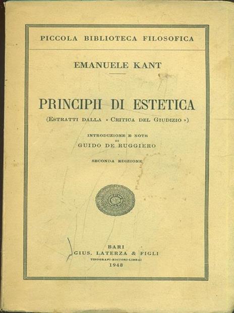 Principii di estetica - Immanuel Kant - 4