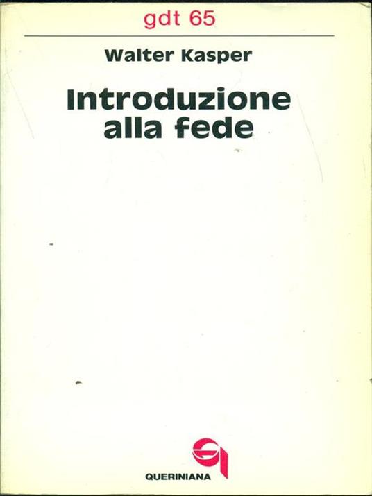 Introduzione alla fede - Walter Kasper - copertina