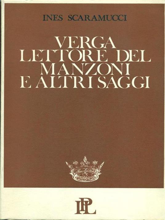 Verga lettore del Manzoni e altri saggi - copertina