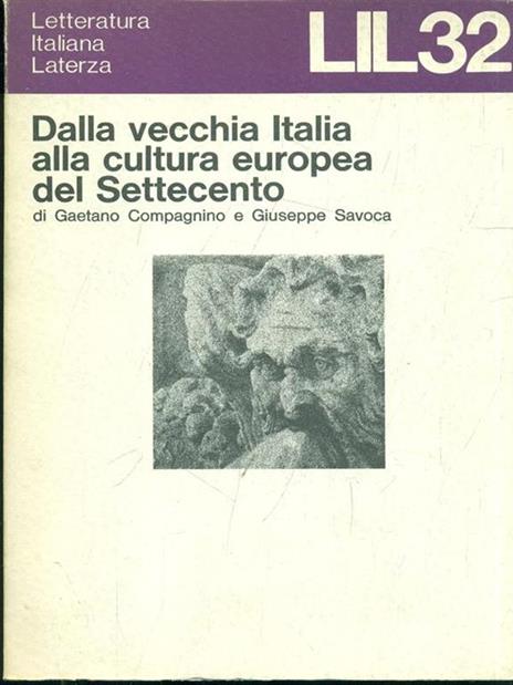 Dalla vecchia Italia alla cultura europea del Settecento - copertina
