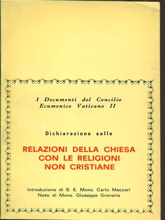 Dichiarazione sulle relazioni della Chiesa con le religioni non cristiane - copertina