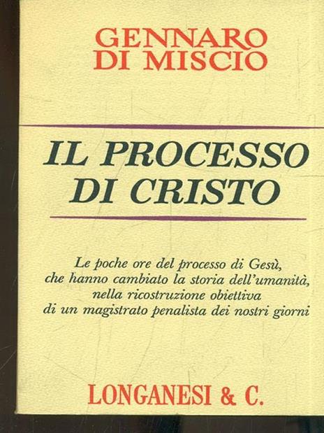 Il processo di Cristo - Gennaro Di Miscio - copertina