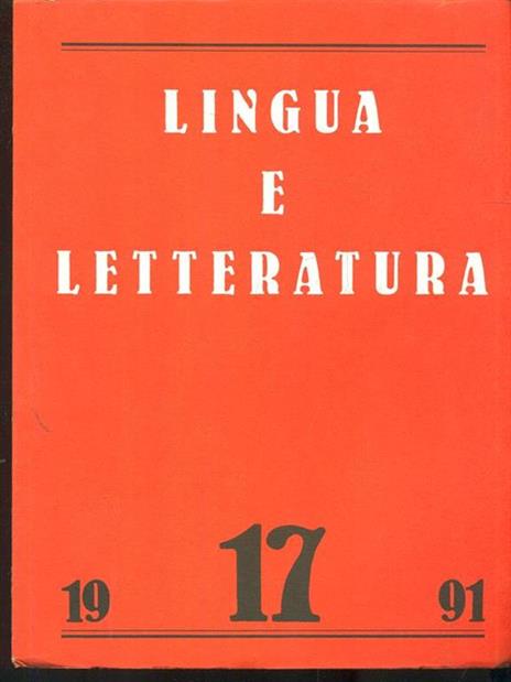 Lingua e letteratura 17/1991 - 2