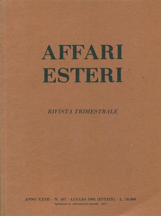 Affari esteri anno XXVII. N107. Luglio 1995 - 5