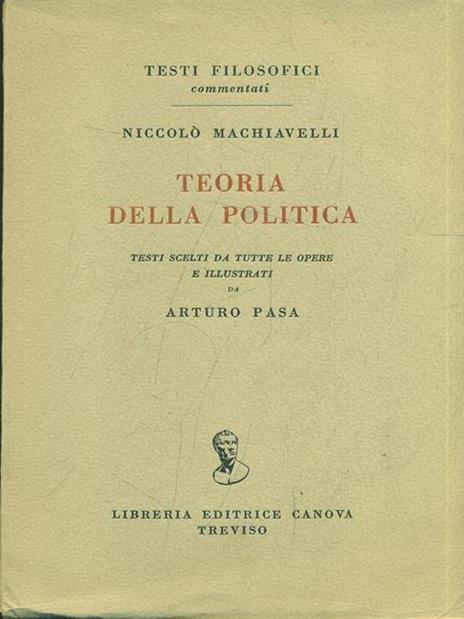 Teoria della politica - Niccolò Machiavelli - copertina