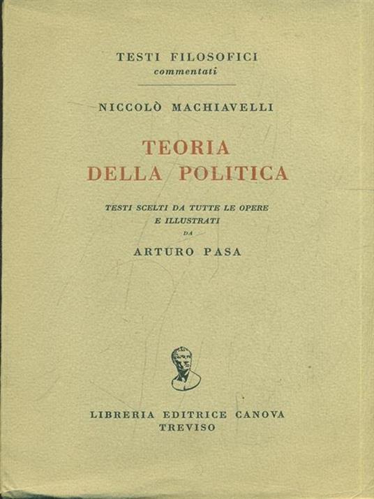 Teoria della politica - Niccolò Machiavelli - copertina