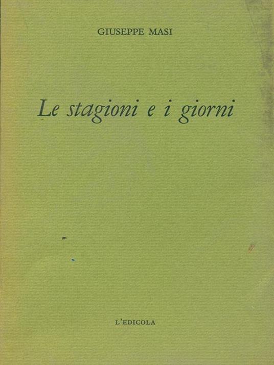 Le stagioni e i giorni - Giuseppe Masi - copertina