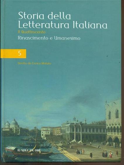 Storia della letteratura italiana 5. Rinascimento e Umanesimo - copertina