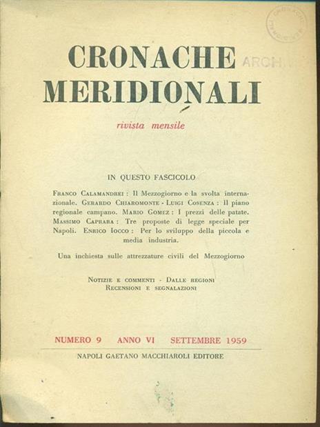 Cronache meridionalin.9/1959 - 2