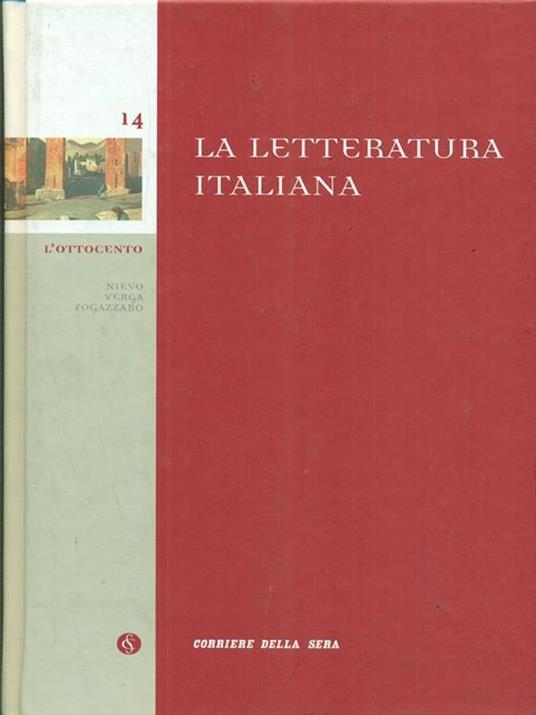 La letteratura italiana 14. L'ottocento - copertina