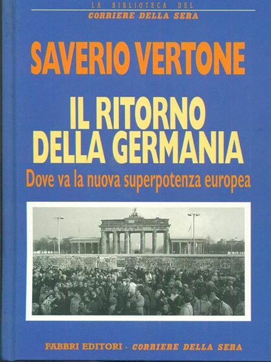 Il ritorno della Germania - Saverio Vertone - copertina