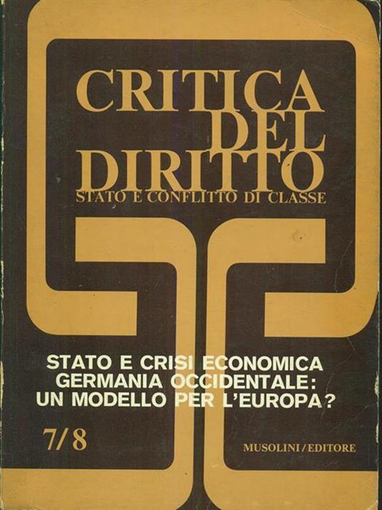 Critica del diritto 7/8. Gennaio. Agosto 1976 - 2