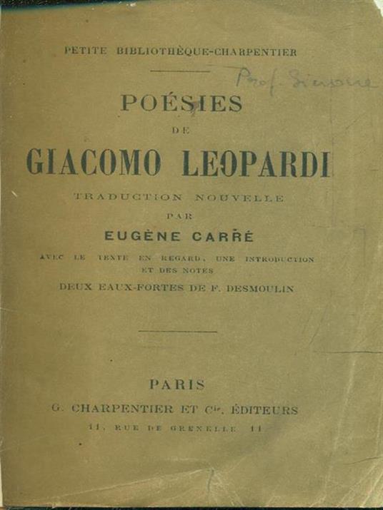 Poésies de Giacomo Leopardi - 9