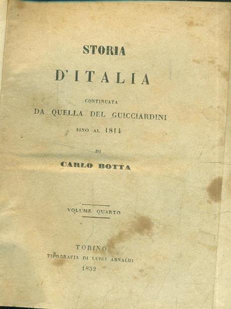 Storia d'Italia - Carlo Botta - 8