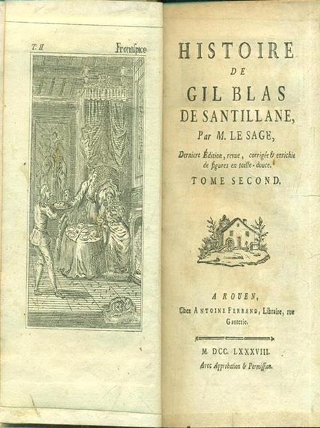 Histoire de Gil Blas de Santillane tome second - M. Le Sage - copertina
