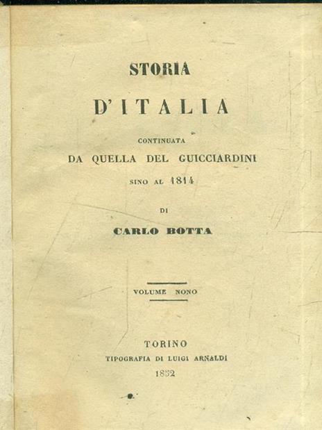 Storia d'Italia Vol. 9-10 - Carlo Botta - 2