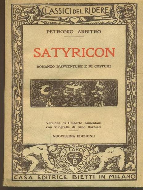 Satyricon - Arbitro Petronio - copertina