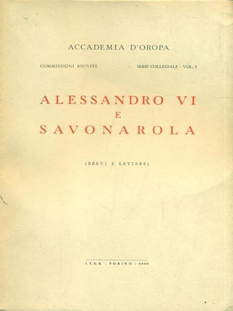 Alessandro VI e Savonarola - copertina
