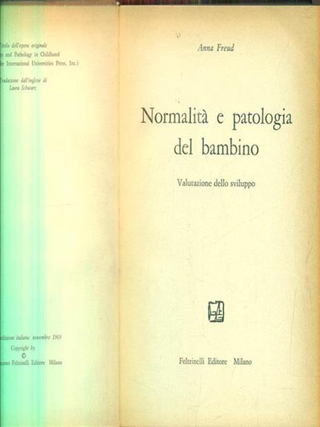 Normalità e patologia del bambino  - Anna Freud - copertina